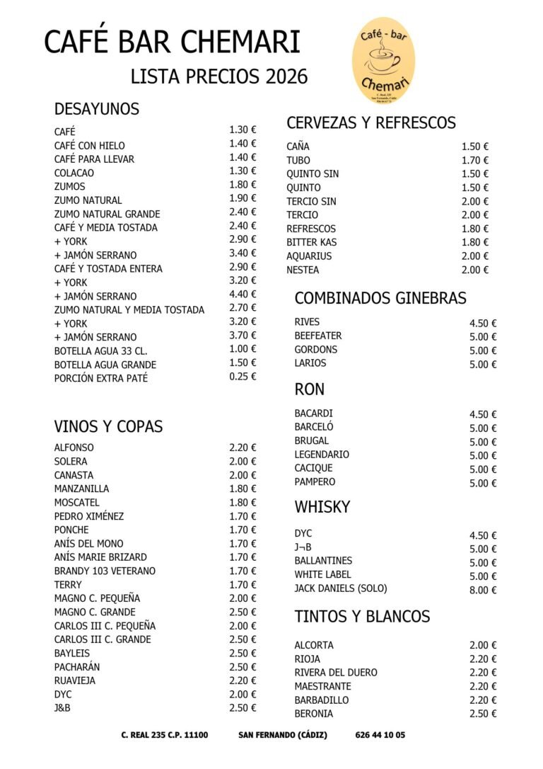 Precios chemari 2026 1